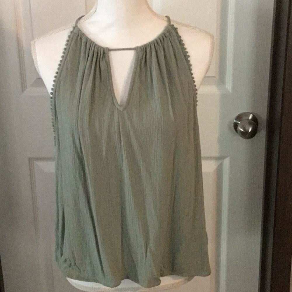 H & M Divided sleeveless olive green blouse